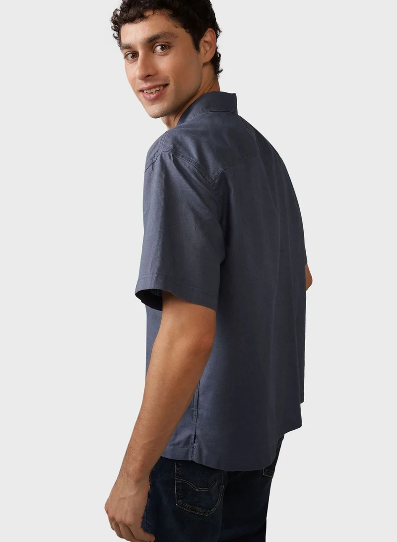 امريكان ايجل Linen Blend Pullover Shirt