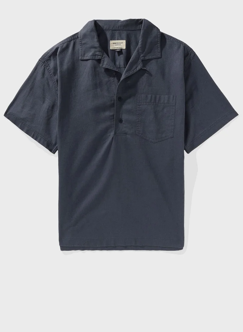 امريكان ايجل Linen Blend Pullover Shirt