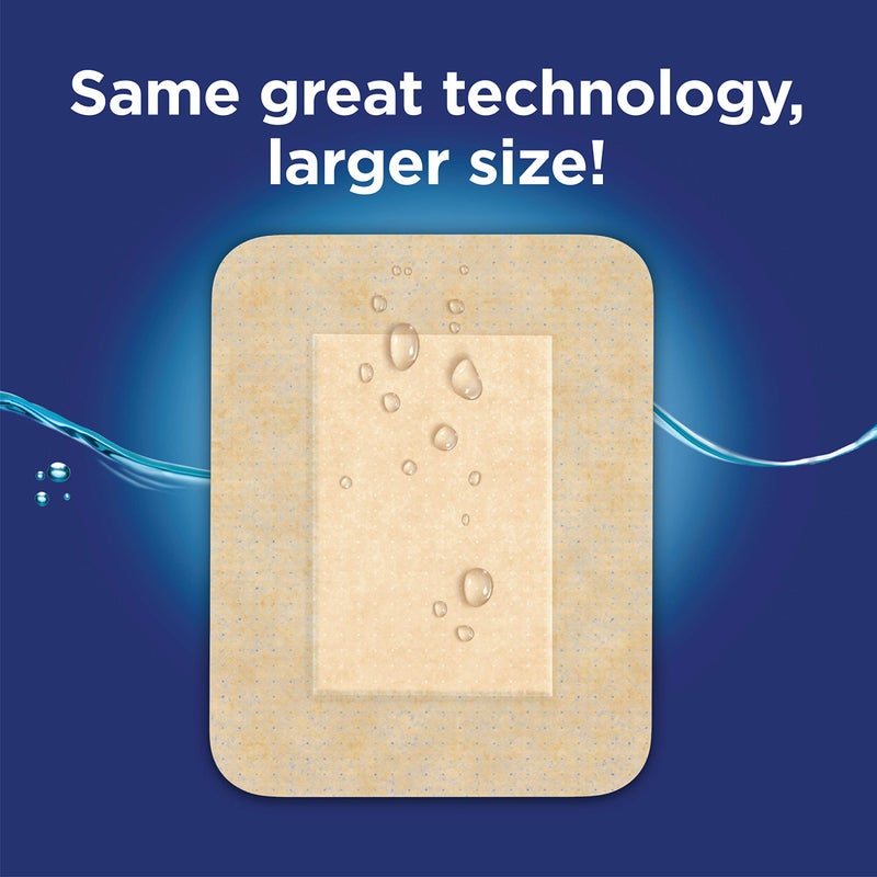 Band-Aid Brand Water Block Flex Large Adhesive Pads, 100% Waterproof Bandage Pads for First-Aid Care of Minor Cuts, Scrapes & Wounds, Ultra-Flexible Design, Sterile, Large, 2 x 6 ct - Image 4