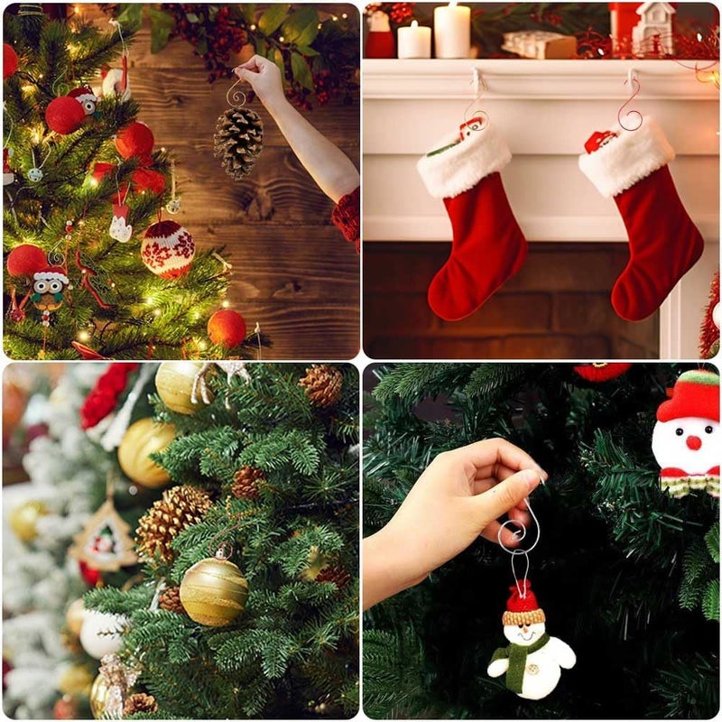 Chffcuh Ornament Hooks, Gold Christmas Ornament Hangers, 100 Pcs Christmas Ornament Hooks, Metal Hooks for Ornaments, Metal Wire Ornaments Hooks Anchors for Xmas Tree Xmas Balls Party Decorations - Image 5
