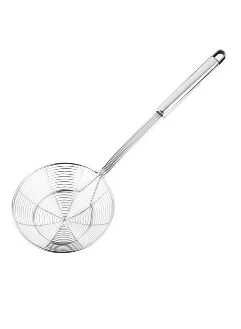 Solid Stainless Steel Spider Strainer Skimmer Ladle - 5.5 Inch Kitchen Wire Strainer for Pasta