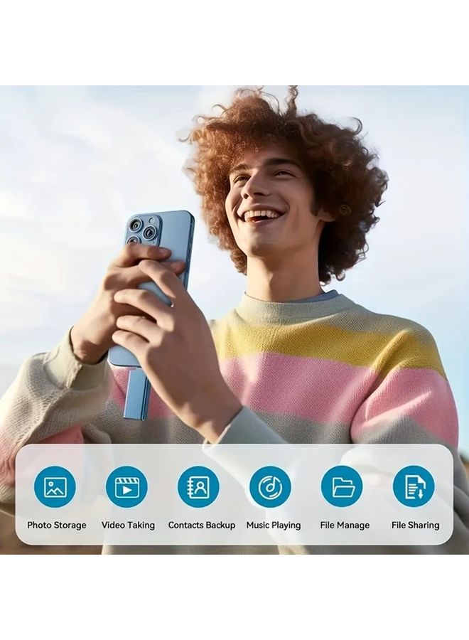 محرك أقراص فلاش USB سريع عالي السرعة 4 في 1 بسعة 128 جيجابايت باللون الذهبي لأجهزة iPhone - نسخ احتياطي بنقرة واحدة - Image 5