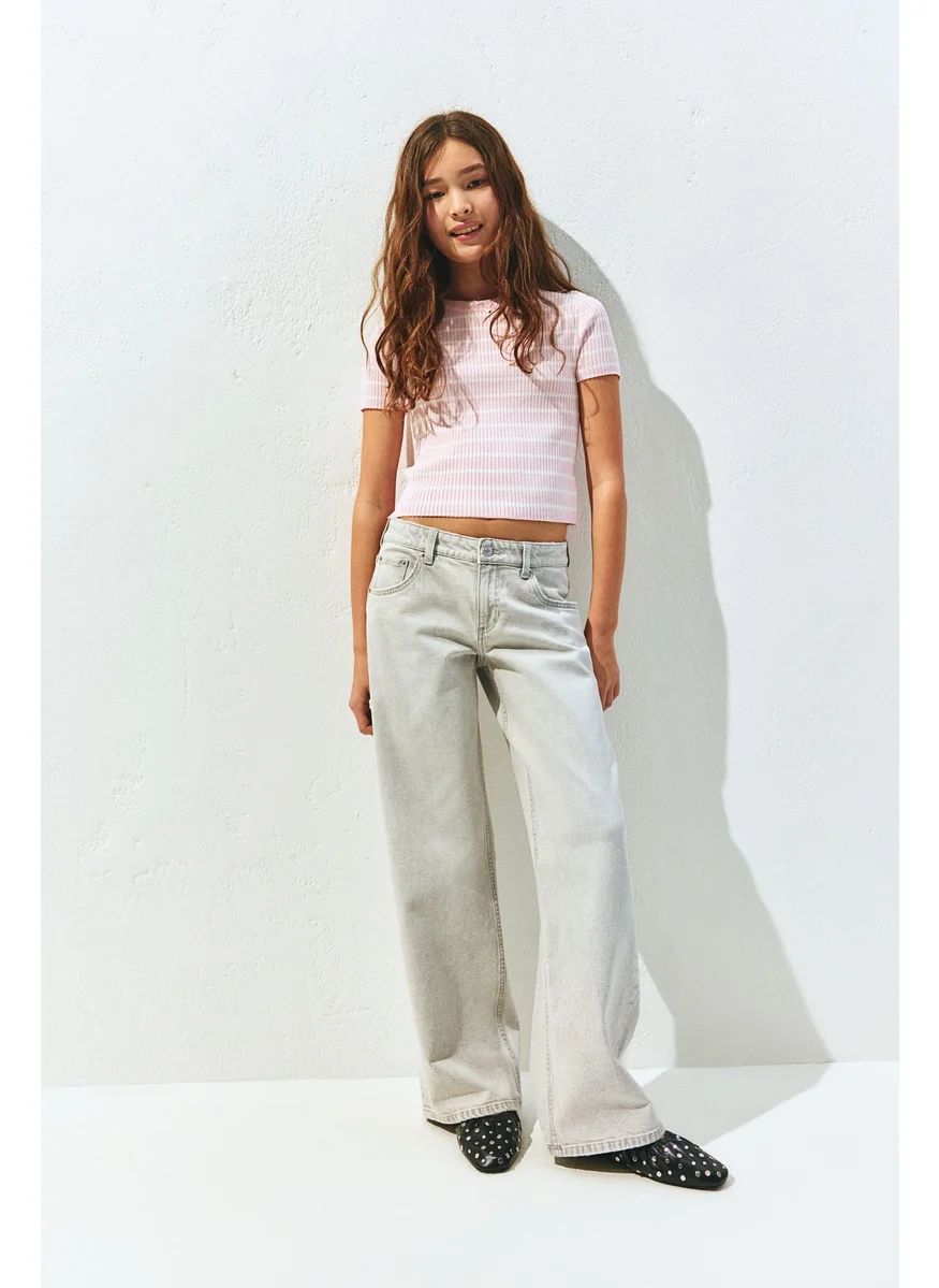 اتش اند ام Wide Leg Low Jeans