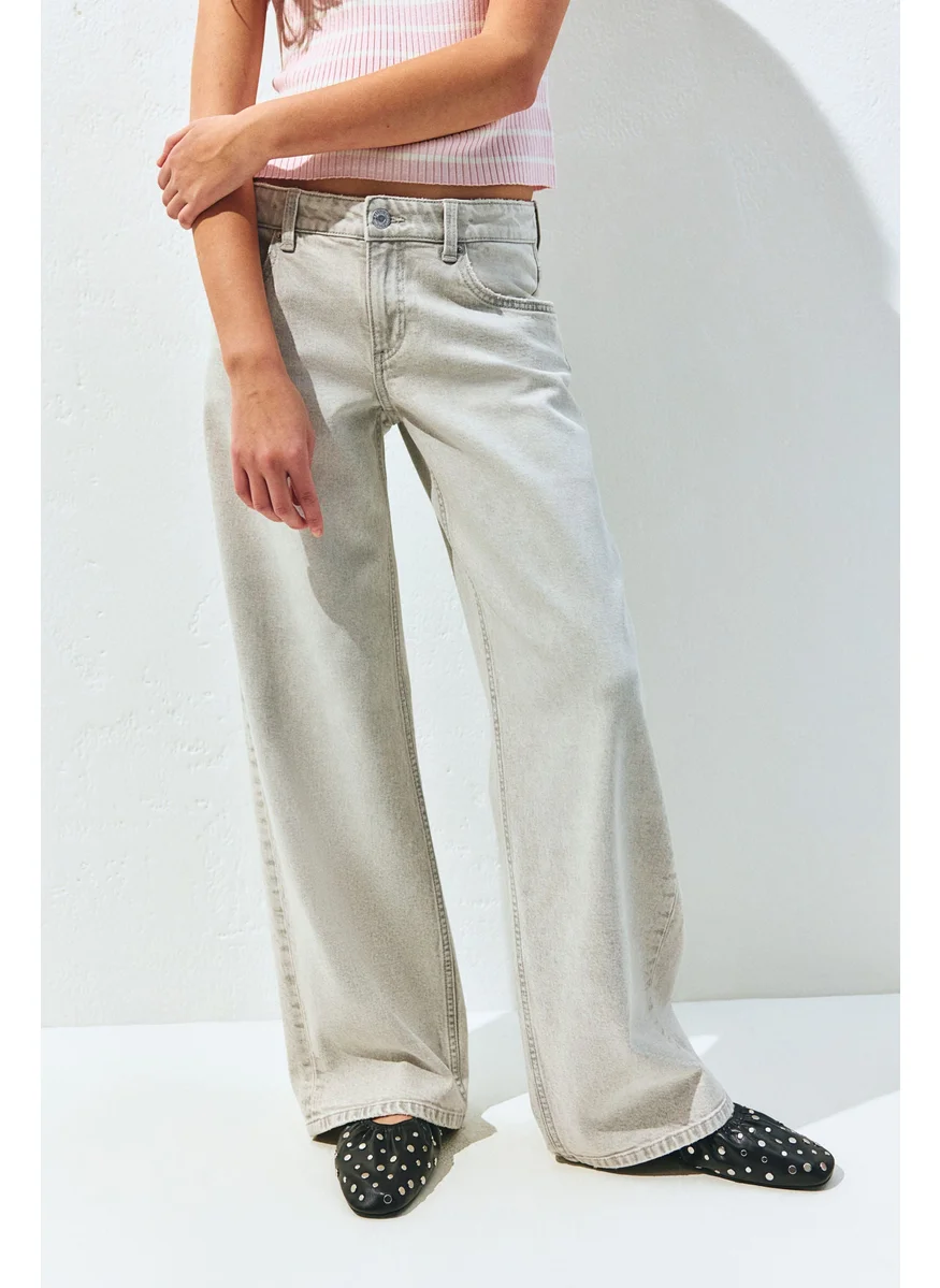 اتش اند ام Wide Leg Low Jeans