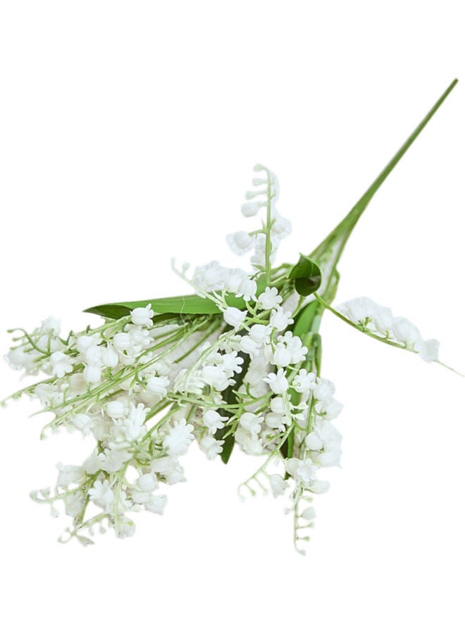 Loquat Decorative Artificial Convallaria Flowers Bunch White/Green 