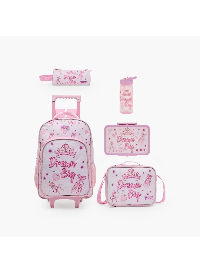 Must 16 Inch-Dream Big-Set Of 5-Trolley Bag Set-2 Wheels (Polyester) Multicolor \ 43X13X30