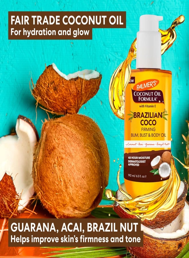 Palmer's Coconut Oil Formula Brazilian Coco Firming Body Oil with Vitamin E, 6.5 Fl Oz, Helps with Skin Tightening & Firming of Bum, Bust & Belly, Provides 48Hr Moisture, Dermatologist Approved - Image 5