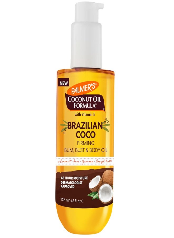 Palmer's Coconut Oil Formula Brazilian Coco Firming Body Oil with Vitamin E, 6.5 Fl Oz, Helps with Skin Tightening & Firming of Bum, Bust & Belly, Provides 48Hr Moisture, Dermatologist Approved - Image 1
