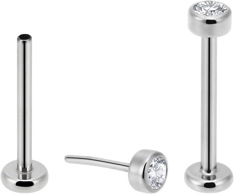 NewkeepsR 20g/18g/16g G23 Titanium Press Fit Threadless Push Pop in Labret Lip Monroe Tragus Earring Stud Piercing - Image 1