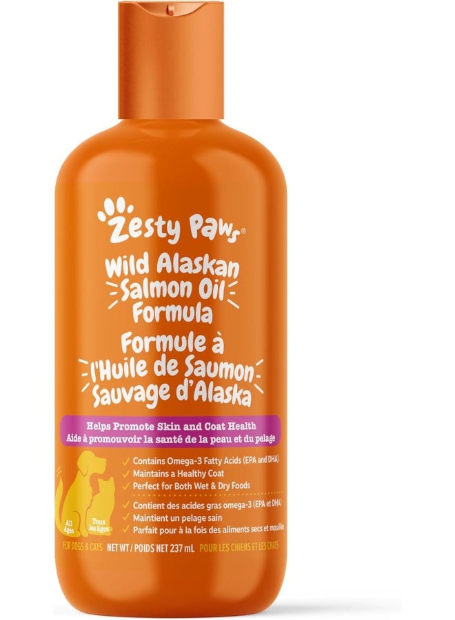 Zesty Paws Pure Wild Alaskan Salmon Oil with Omega 3 Natural EPA + DHA Fatty Acids for Skin and Coat for Dogs and Cats - Image 1