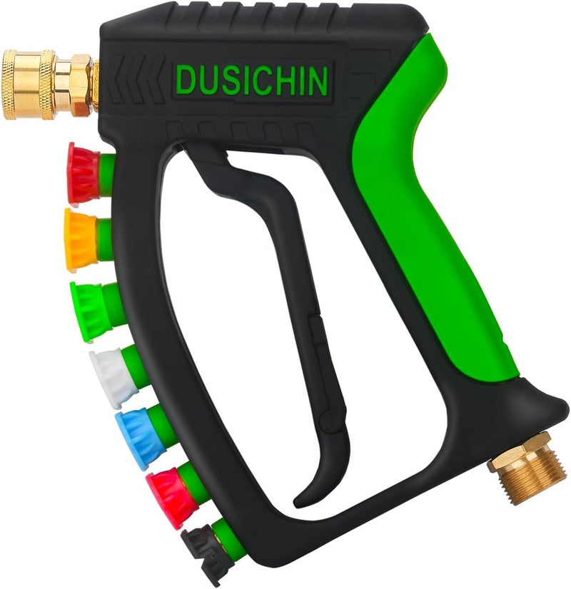 DUSICHIN مجموعة مسدس رغوة الضغط العالي من مع ملحق الطرف المزدوج، مدفع الصابون ذو الموصل المزدوج، مسدس رغوة غسيل السيارات ورمح الرغوة الثلجية مع موصل سريع 1/4 بوصة، و7 فوهات رش DUS2904 - Image 4