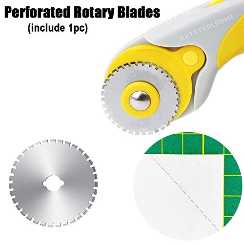 AUTOTOOLHOME 45mm Skip Stitch Rotary Cutter Blades Perforating Blades for Crochet Edges, Perforator Tool for Paper Fabric 5-Pack Replacement Rotary Blades - Image 4