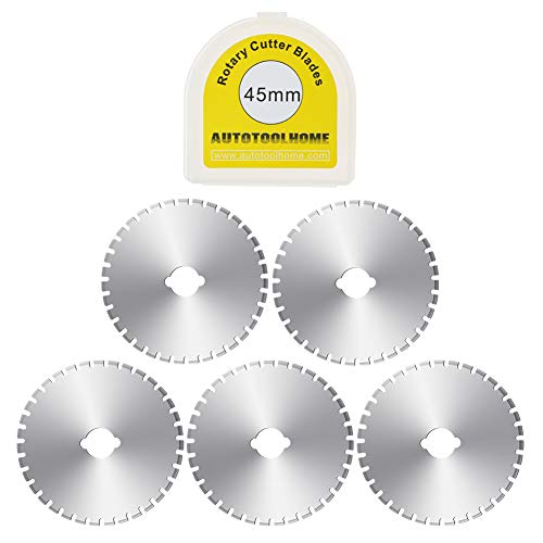 AUTOTOOLHOME 45mm Skip Stitch Rotary Cutter Blades Perforating Blades for Crochet Edges, Perforator Tool for Paper Fabric 5-Pack Replacement Rotary Blades - Image 1