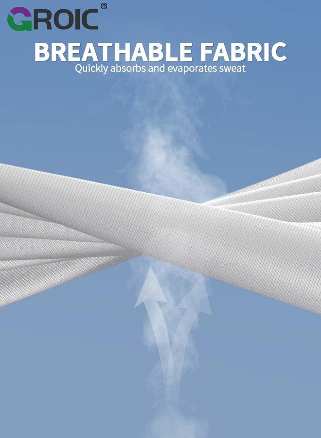 GROIC 2 Pcs Women's Summer Sun Protection Set - Sun Hat and Half Mask, Sun Protection Eye Patch, Sun Screen Protector for Face with Adjustable Ear Straps, for Travel, Outdoor, Golf - Image 5