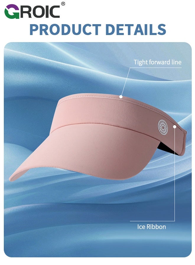 GROIC 2 Pcs Women's Summer Sun Protection Set - Sun Hat and Half Mask, Sun Protection Eye Patch, Sun Screen Protector for Face with Adjustable Ear Straps, for Travel, Outdoor, Golf - Image 3