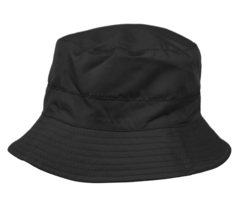 Angela & William Adjustable Waterproof Bucket Rain Hat in Nylon, Easy to fold (Black) - Image 3