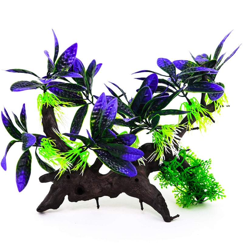 AQUA KT Aquarium Landscape Simulation Artificial Plant Purple Plastic Plant for Fish Tank Decoration Aquatic Water Plant Fish Bowl Ornament