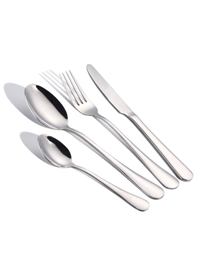 16 قطعة الفولاذ المقاوم للصدأ أدوات غسالة صحون سكين شوكة آمنة ملعقة ومعلقة شاي ، أدوات فضية للمكتب المنزلي حزب التخييم أدوات طعام فضية - Image 2