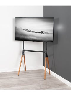 Brateck Wooden TV Floor Stand Fits 49"-70" Screens Adjustable Artistic Beech Frame  - Image 2