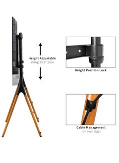 Brateck Wooden TV Floor Stand Fits 49"-70" Screens Adjustable Artistic Beech Frame  - Image 4