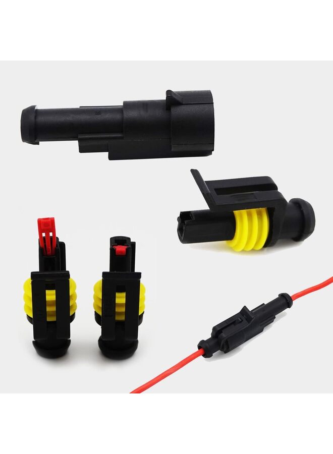 1 Pin Electrical Connector Plug Male Female Terminal Wire Connector Waterproof Connectors 1 Way Automotive Connect Set for Car Truck Motorcycle Marine Boat 20 Sets - Image 2