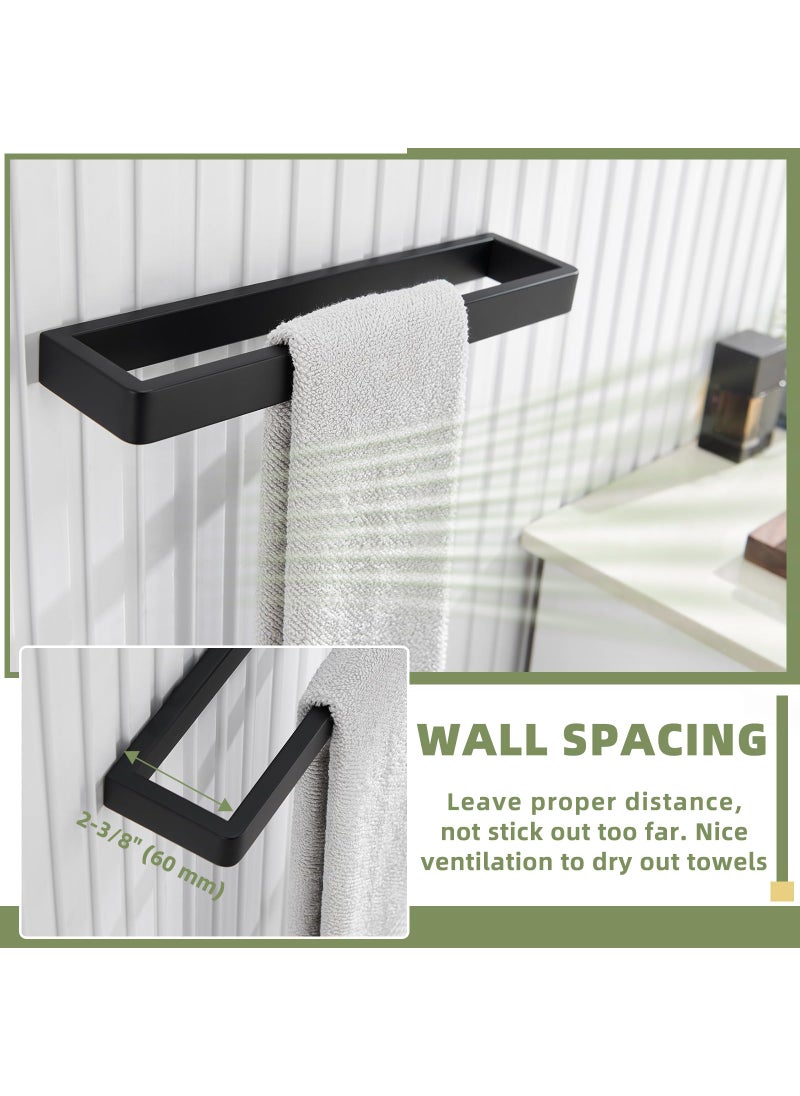 APLusee APLusee Matte Black Towel Bar  304 Stainless Steel Towel Rack  Wall Mounted  - Image 4