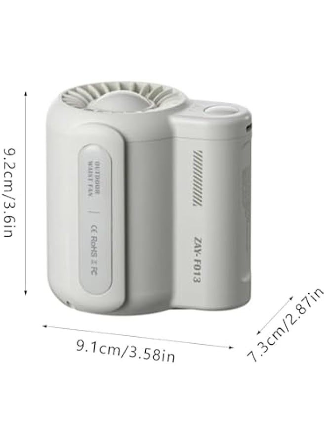 Portable Waist Clip Fan Cool Clip Fan Under Shirt 3 Speeds Strong Airflow Wearable Clip Fan Powerful Mini Handheld Cooling Fan Clip On Air Cooler for Outdoor Jobsite Farms Traveling Fishing (White) - Image 2