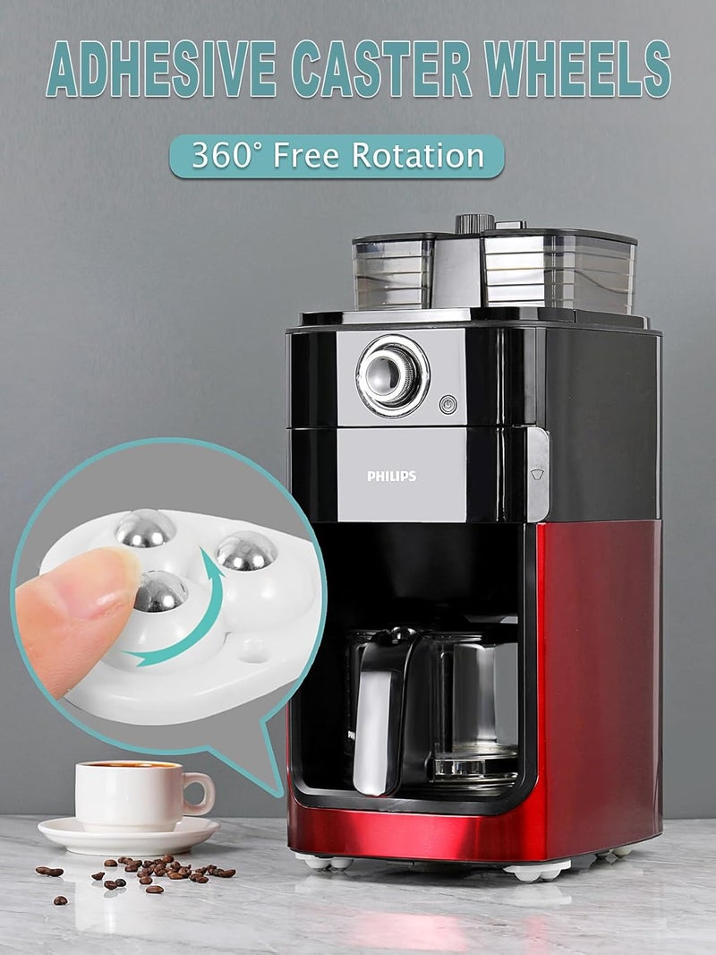 wuher 20 PCS Small Appliance Casters Wheels Sticky Swivel Pulleys Mini Self Adhesive Universal Wheel Appliance Rollers/Sliders Storage Box Furniture Bins Bottom Trash Can Kitchen Appliances Caster (White) - Image 2