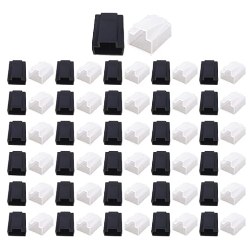 Bxian 60PCS Plastic RJ45 Ethernet Cable Plug Shell Cap Connector Dustproof Cover Protector for Computer Interface Protection - Image 1