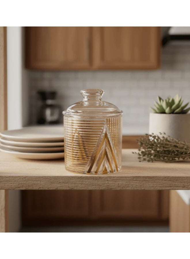AKDC Contemporary Round Airtight Acrylic Storage Canister – Transparent Body with Unique Modern Design, Premium Kitchen Jar, 500 ml - Image 2