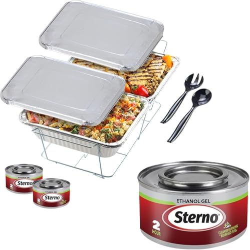 Sterno Buffet Kit Disposable Chafing Dish Buffet Set - Chafing Dishes for Buffet & Catering Food Warmers - Catering Supplies & Food Warming Trays for Buffet Party - 8-Piece Chafing Dish Set - Image 4