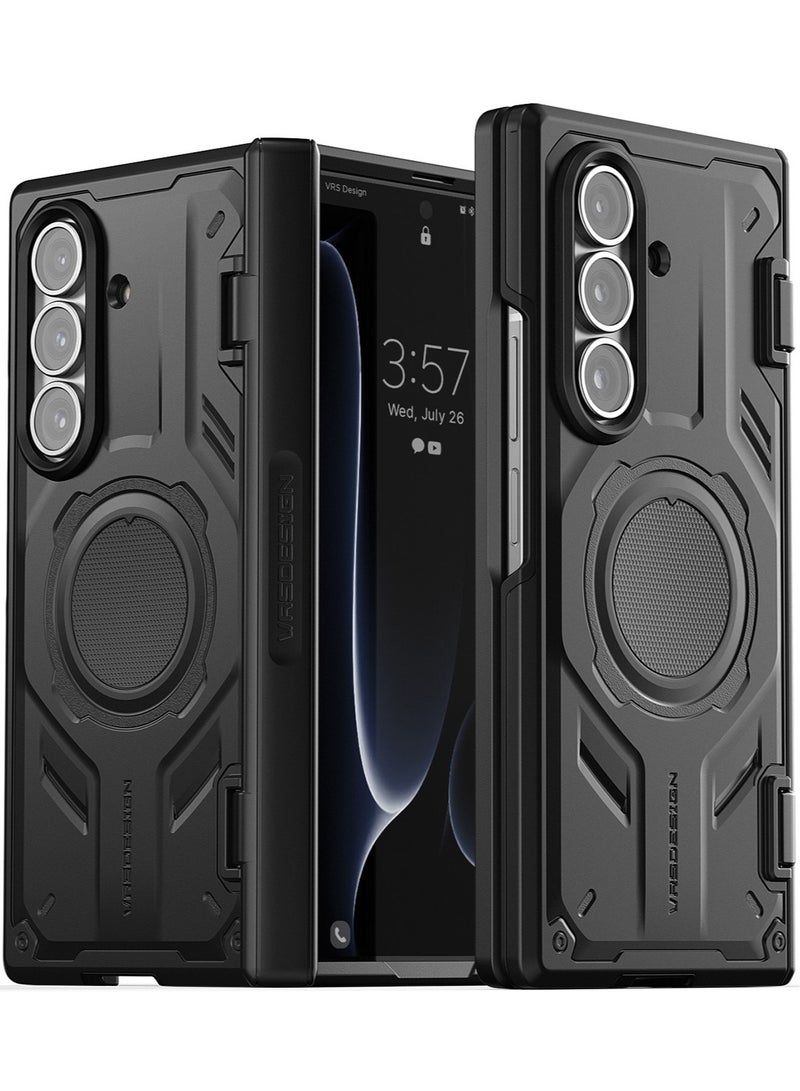 VRS Design Terra Guard Modern Active Samsung Galaxy Z Fold 7 Case [MagSafe] Cover (2025) with [Hinge Protection] - Black  - Image 1