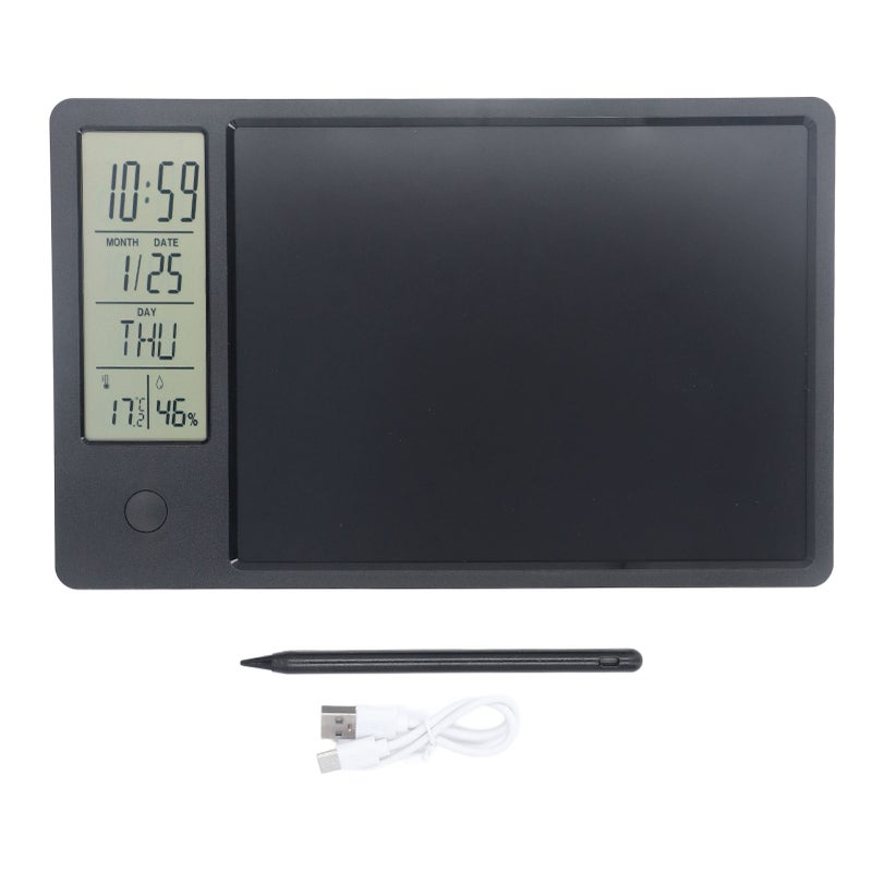 Electronic Calendar Writing Board Multi Functional Lightweight Electronic Calendar with Notepad for Office Black - Image 1