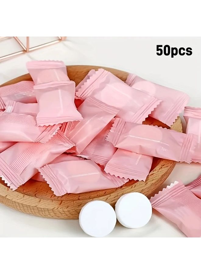 50 قطعة منشفة قابلة للضغط ومناديل مبللة قابلة للاستعمال لمرة واحدة غير منسوجة محمولة للسفر ومناديل مبللة للتخييم وقطعة غسيل - Image 1