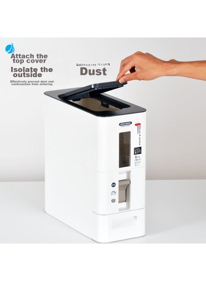 Asvel Rice Container With Insect-proof Design, Moisture-proof Rice Storage, Household Rice Storage Container, Automatic Rice Dispenser, Food-grade 12kg - Image 4