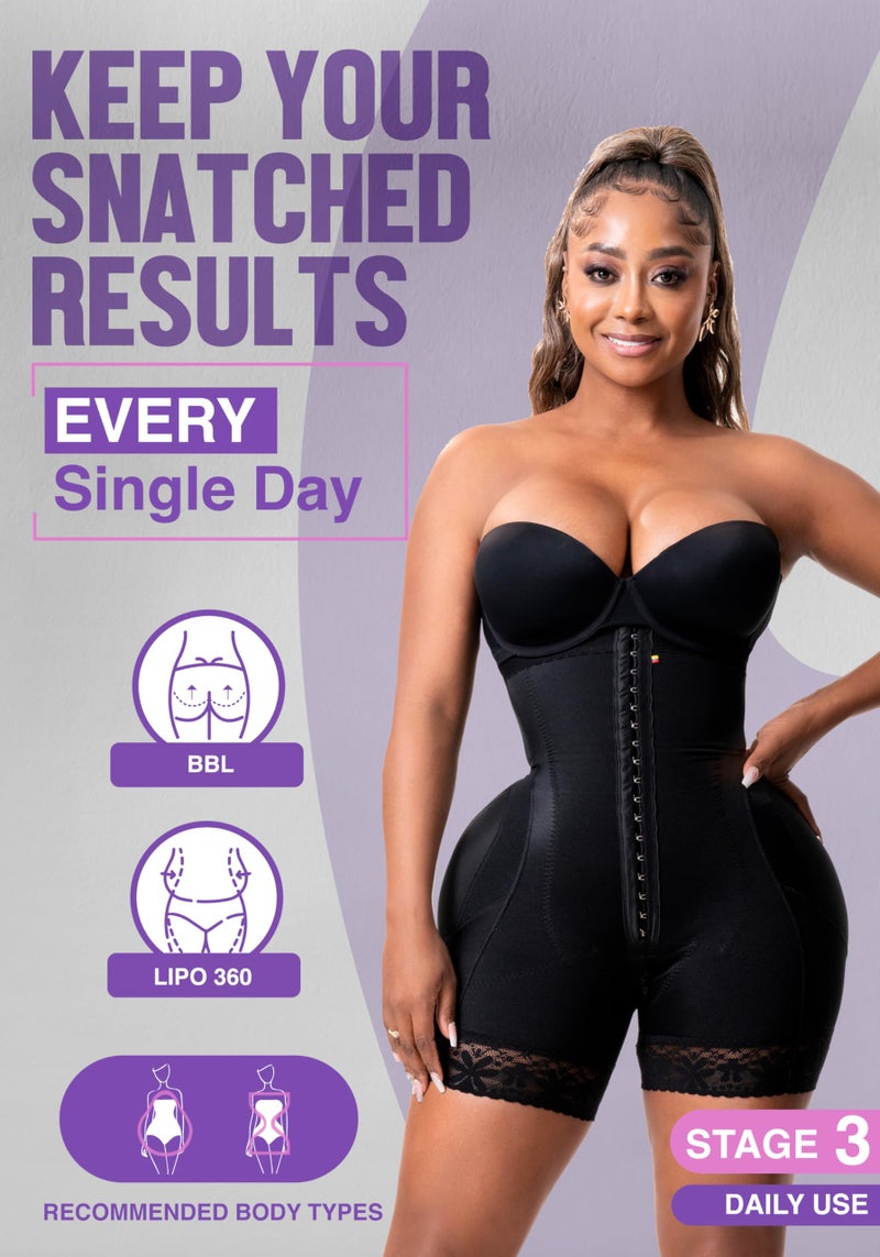 Snatched Body Stage 3 Strapless Faja High Compression | Shapewear Bodysuits for Women | Fajas Colombianas Moldeadoras Black M - Image 2
