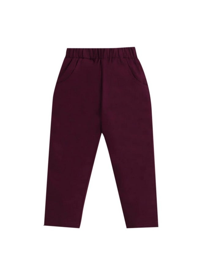 Hopscotch - Hopscotch Boys Cotton Blend Formal Set in Maroon Color for Ages (5-6 Years) - Image 1