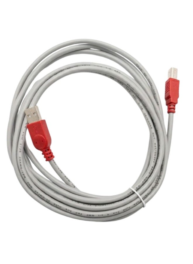 بلاتينيوم كابل طابعة USB عالي السرعة بطول 1.5 متر لأجهزة الكمبيوتر والطابعات والأجهزة المكتبية. كابل نقل بيانات متين وعالي الجودة لضمان اتصال طباعة مستقر واستخدام موثوق به كملحق يومي للكمبيوتر. - Image 1