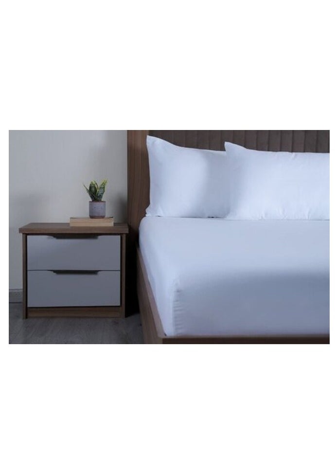 Pan Home - PAN Home Luxury Living 3-Piece Fitted Sheet Set 160X200+35cm-White - Image 1