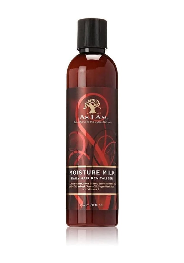 As I Am Moisture Milk Daily Hair Revitalizer, 237ml - Hydrating and Softening Formula for All Hair Types