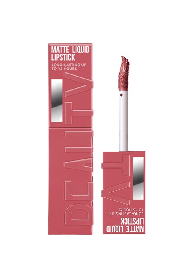 Julystar - Beauty Matte Liquid Lipstick Long Lasting Up To 16 Hous,Nude Velvet Lip Gloss Lip Stain Can Let Your Lip Look Fuller(03#) - Image 1