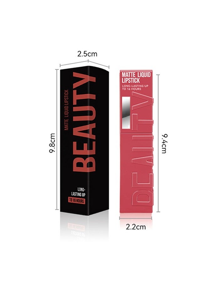Julystar - Beauty Matte Liquid Lipstick Long Lasting Up To 16 Hous,Nude Velvet Lip Gloss Lip Stain Can Let Your Lip Look Fuller(03#) - Image 1