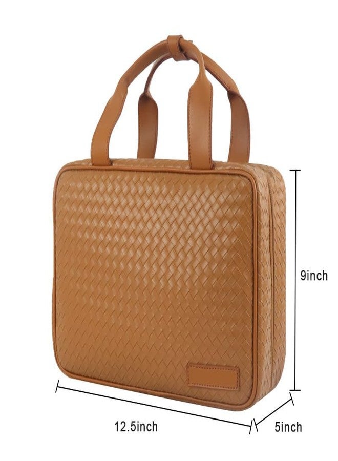 Generic PRODUCTGENICS Travel Toiletry Bag, Large Makeup Bag for Women, Premium Quality and Stylist Cosmetic Bag, Hanging Toiletry Organizer, Water Resistant Makeup Bag, Skincare Pouch. (Brown) - Image 3