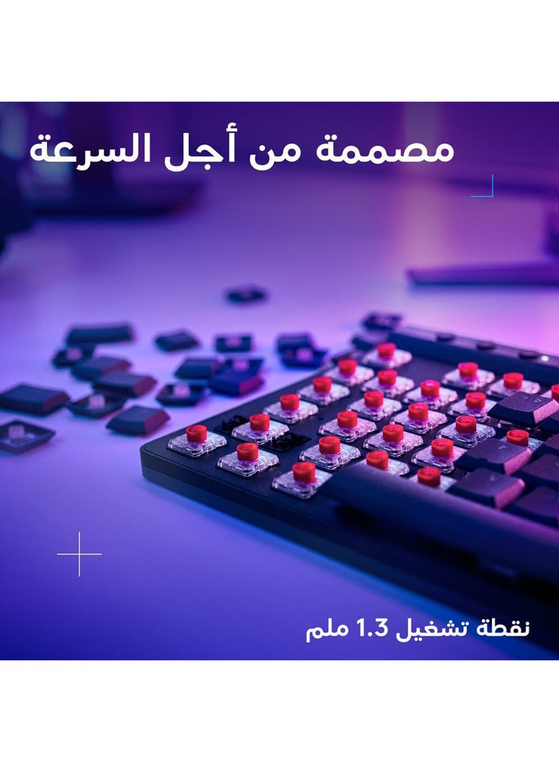 Logitech G515 LIGHTSPEED TKL Low Profile Wireless Gaming Keyboard, LIGHTSYNC RGB, Thin Tenkeyless Design, PBT Keycaps, Tactile/Brown Mechanical Switches - Black - Image 3