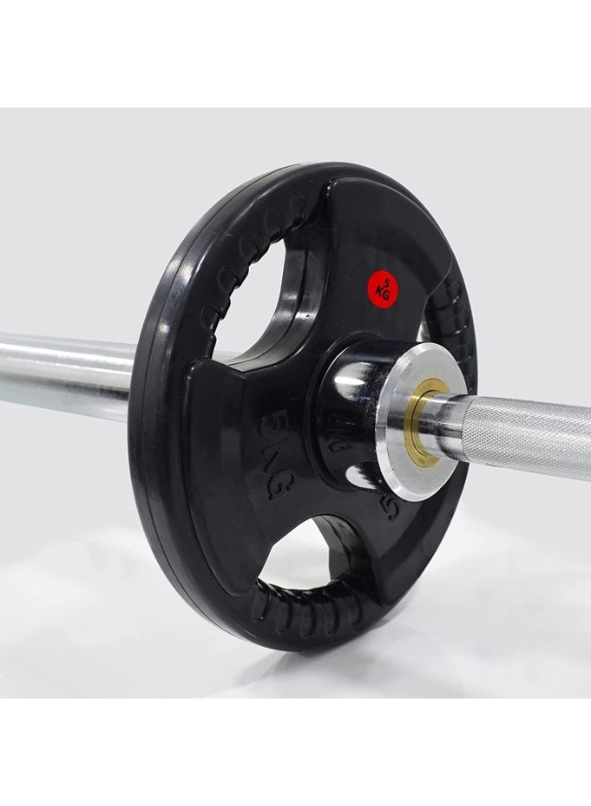 ALCOACH 2Pcs 5KG 11LB Olympic Bumper Weight Plate 2-Inch Rubber Grip Plates to Protect Floor, Smooth Strength Training Plates for Weightlifting  - Image 3