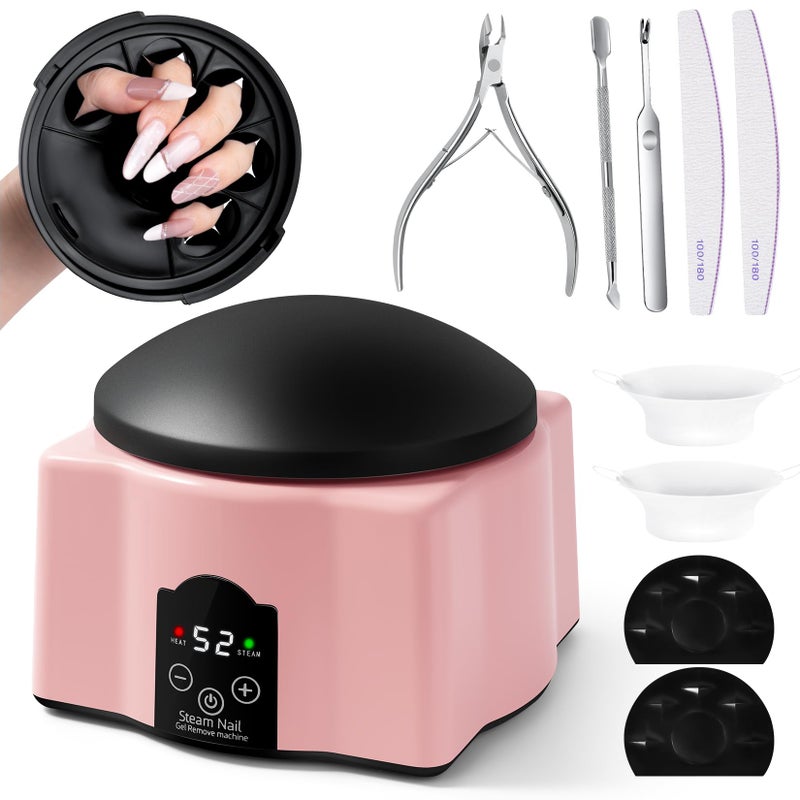GoLashFun Automatic Upgraded Acrylic Gel Nail Polish Removal Electric Steam Acetone Nail Remover Machine Set Various Nail Gel Nail Chips Without Harming Hands Nail Art Tools Nail Remover Tools Set - Image 2