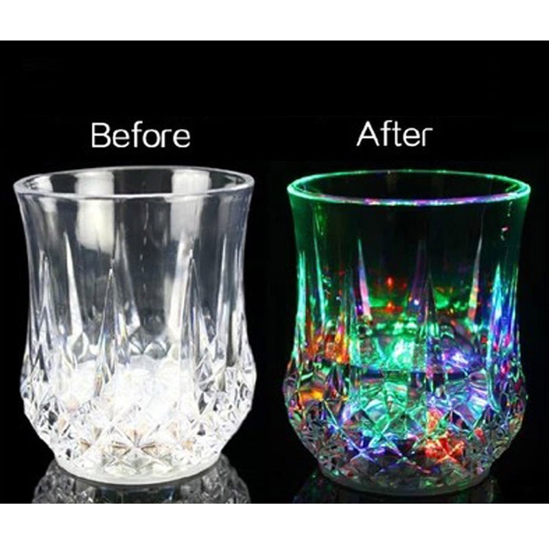 AHBLQD Flash Light Up Cups,[2 PCS] Automatic Water Activated LED glowing wine glasses Liquid Activated Multicolor LED Glasses - Image 3