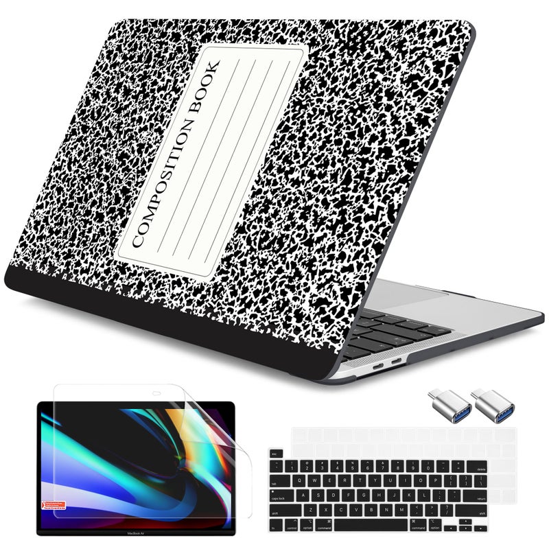حافظة DONGKE لجهاز MacBook Pro مقاس 13 بوصة 2023 20222016 إصدار M2 A2338 M1 A2251 A2289 A2159 A1989 A1706 مع شريط اللمس و Touch ID غلاف صلب مع محول USB C إلى USB غطاء لوحة المفاتيح كتاب التركيب