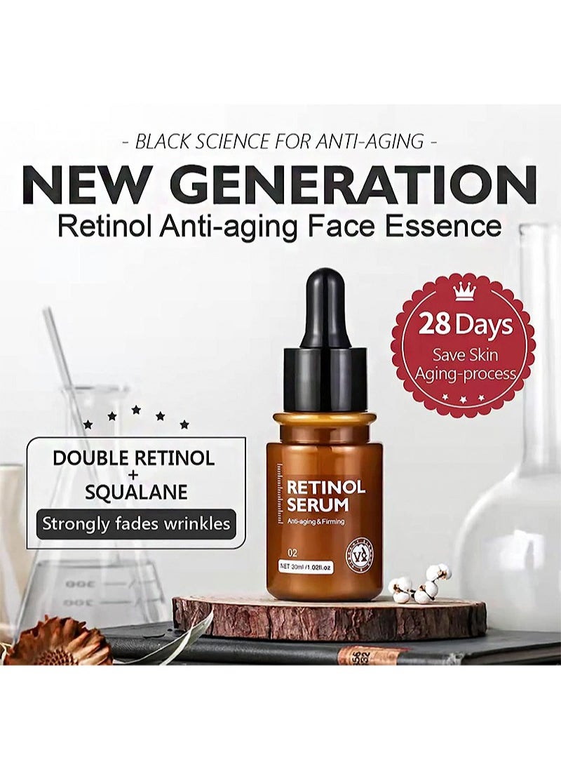 Vibrant Glamour Retinol serum, Anti-aging firming, Face Anti-Wrinkle Serum, Reduce Dry Lines and Fine Lines, 30ml per bottle (Face Serum, 2 pcs)  - Image 2