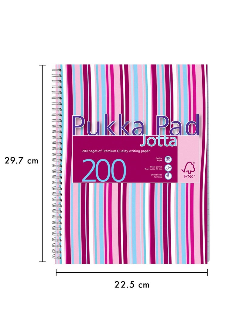 Pukka Pad A4 Size Wirebound Jotta Notebook 200 Pages Assorted Colours - Image 4